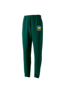 Bottle green joggers embroidered with the Torfield logo to the left thigh