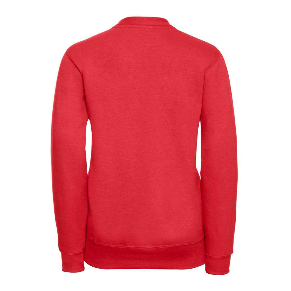 Read view of a red cardigan.