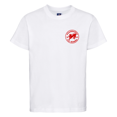 Frontal view of the Peasmarsh Primary School PE T-Shirt.