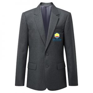 Ark Blacklands grey blazer with the school logo embroidered to left breast