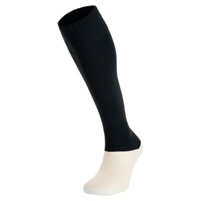 Frontal view of Macron's Round Evo sock for PE in black.
