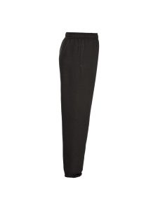 Side view of black jogging bottoms