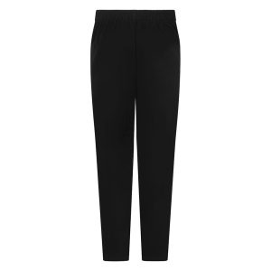 Rear view of girls' black school trousers.