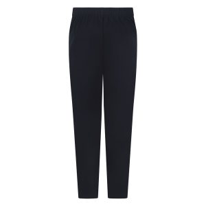 Rear view of girls' navy school trousers.