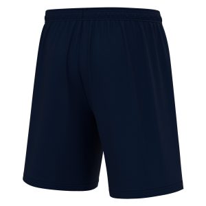 Angled rear view of Macron's black Mesa shorts for PE.