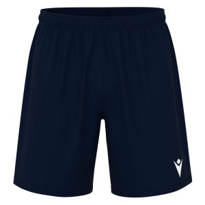 Frontal view of Macron's black Mesa shorts for PE.