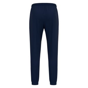 Rear view of Macron's Neckar tracksuit bottoms for PE in navy.
