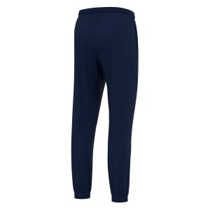 Angled rear view of Macron's Neckar tracksuit bottoms for PE in navy.
