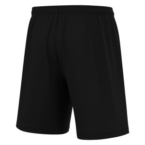 Angled rear view of Macron's black Mesa shorts for PE.