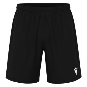 Frontal view of Macron's black Mesa shorts for PE.