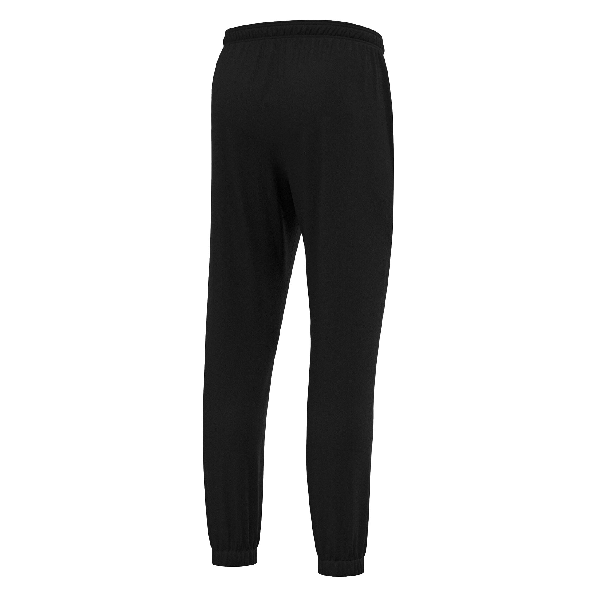 Angled rear view of Macron's Neckar tracksuit bottoms for PE in black.