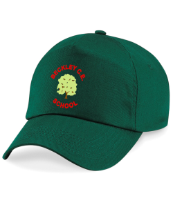 Bottle green cap with the Beckley School emblem on the front.