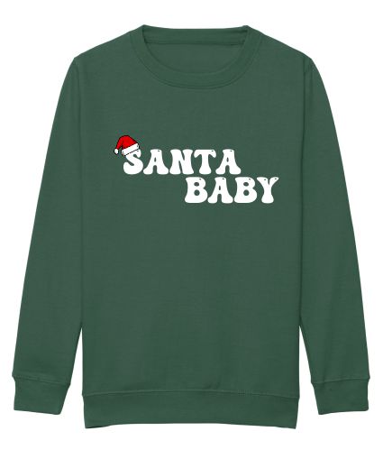 The adults "Santa Baby" Christmas sweatshirt in bottle green