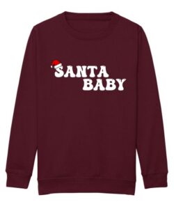 The adults "Santa Baby" Christmas sweatshirt in burgundy