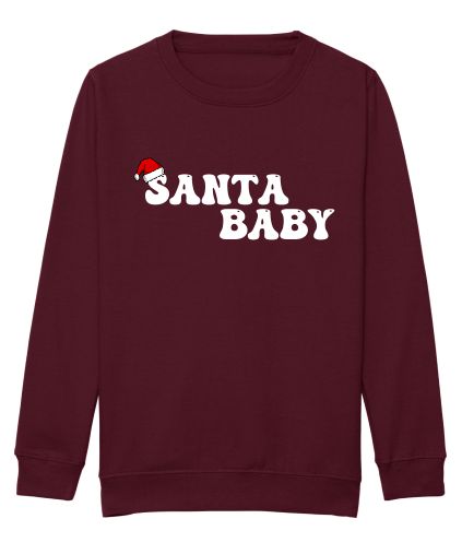 The adults "Santa Baby" Christmas sweatshirt in burgundy