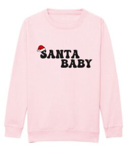 The adults "Santa Baby" Christmas sweatshirt in light pink