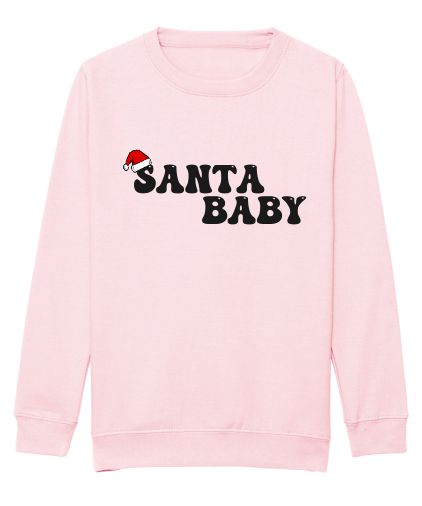 The adults "Santa Baby" Christmas sweatshirt in light pink