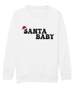 The adults "Santa Baby" Christmas sweatshirt in white