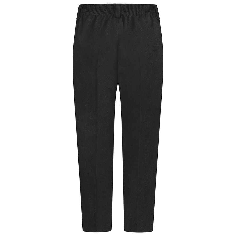 Rear view of sturdy-fit boys trousers in charcoal