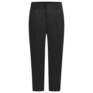 Frontal view of sturdy-fit boys trousers in charcoal