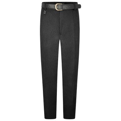 Frontal view of senior sturdy-fit boys trousers in charcoal