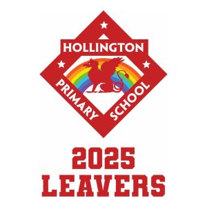 The Hollington Primary School Logo with red text underneath that reads: "2025 LEAVERS"