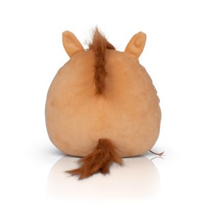 Rear view of the personalised pony Squidgy againsta a white background