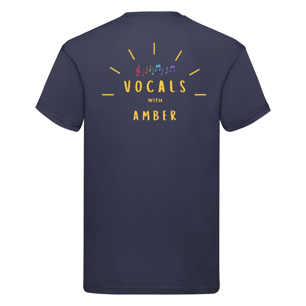 Navy Vocals With Amber Adults T-shirts - Image 2