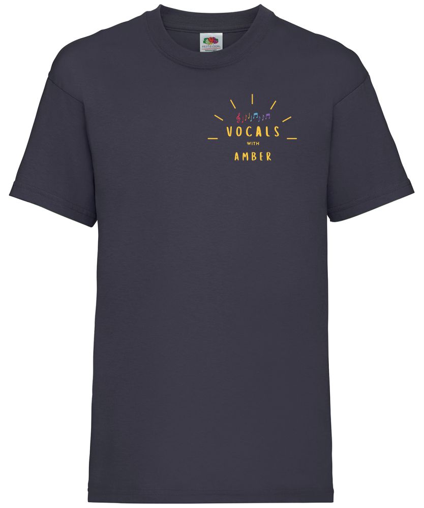 Navy Vocals With Amber Adults T-shirts
