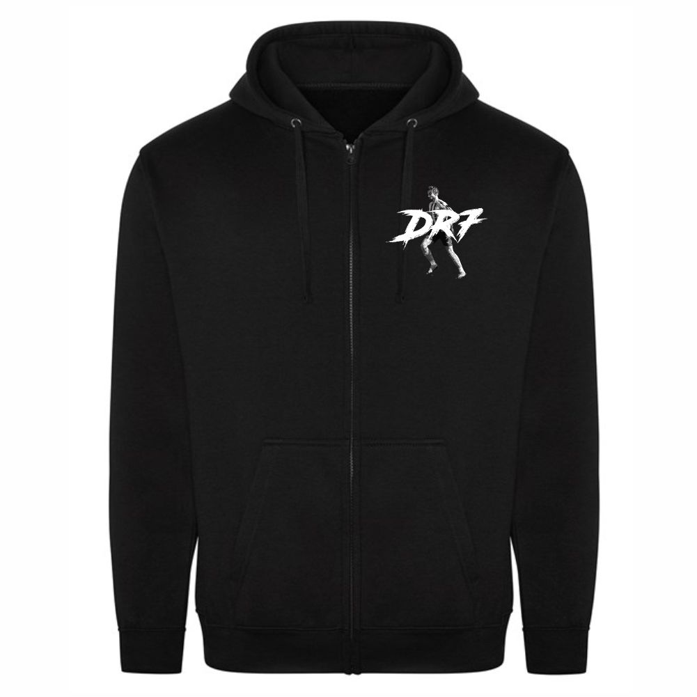 HASTINGS UNITED FC - DR7 BLACK ZIPPED HOODED