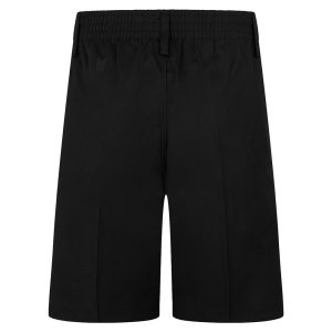 Rear view if standard-fit boys' shorts in black