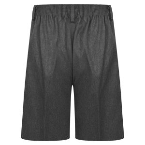 Rear view if standard-fit boys' shorts in grey