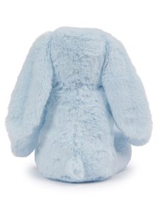 Rear view of the personalised "Bobby" blue bunny teddy
