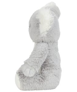 Side view of the grey personalised "Kylie" koala teddy