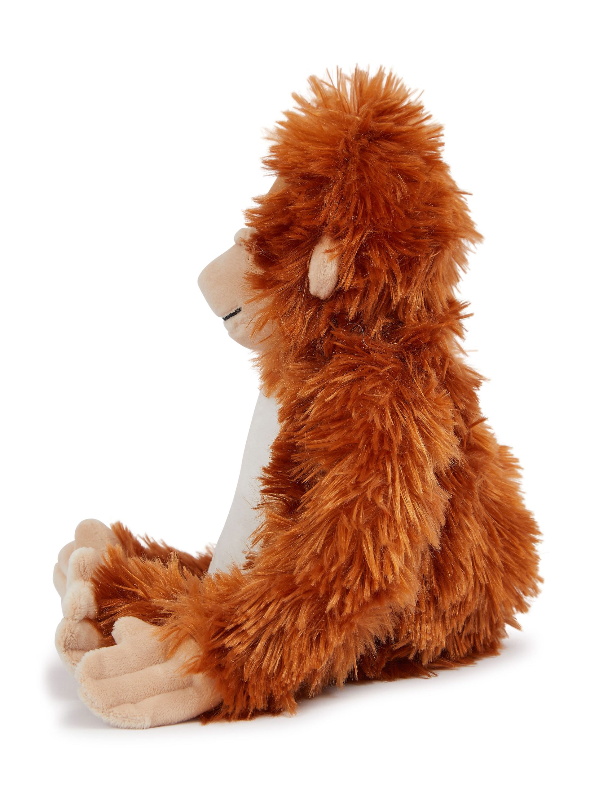 Side view of the personalised "Ollie" orangutan teddy