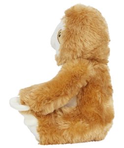 Side view of the orange-brown personalised "Sunny" sloth teddy