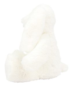 Side view of the personalised "Wendy" white bunny teddy