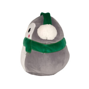 Side view of the winter penguin Squidgy.