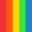 A rainbow of red, orange, yellow, green, and blue