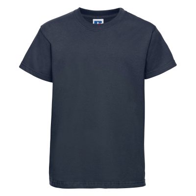 Frontal view of a kids' plain french navy t-shirt'
