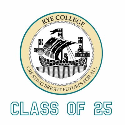 The emblem of Rye College with text below: "CLASS OF 25".