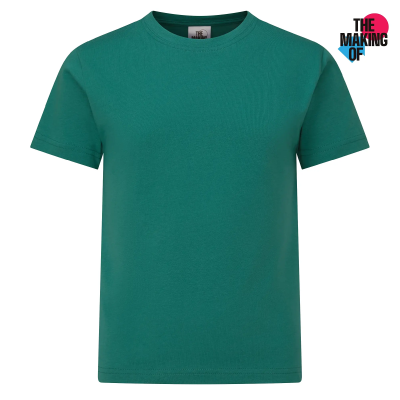 Frontal view of a kids' jade t-shirt with "The Making Of..." logo in the top right.