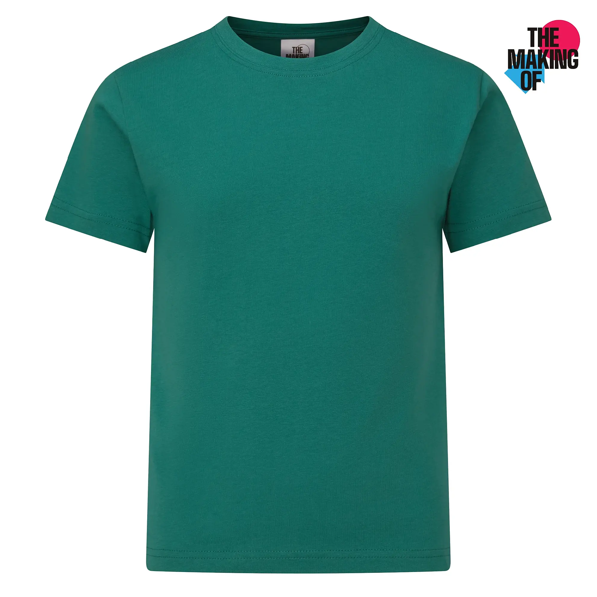 Frontal view of a kids' jade t-shirt with "The Making Of..." logo in the top right.