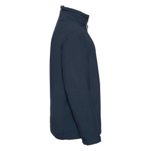 Side view of a navy kids' fleece.