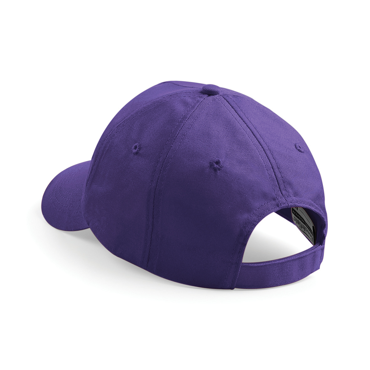 Rear view of a purple cap.