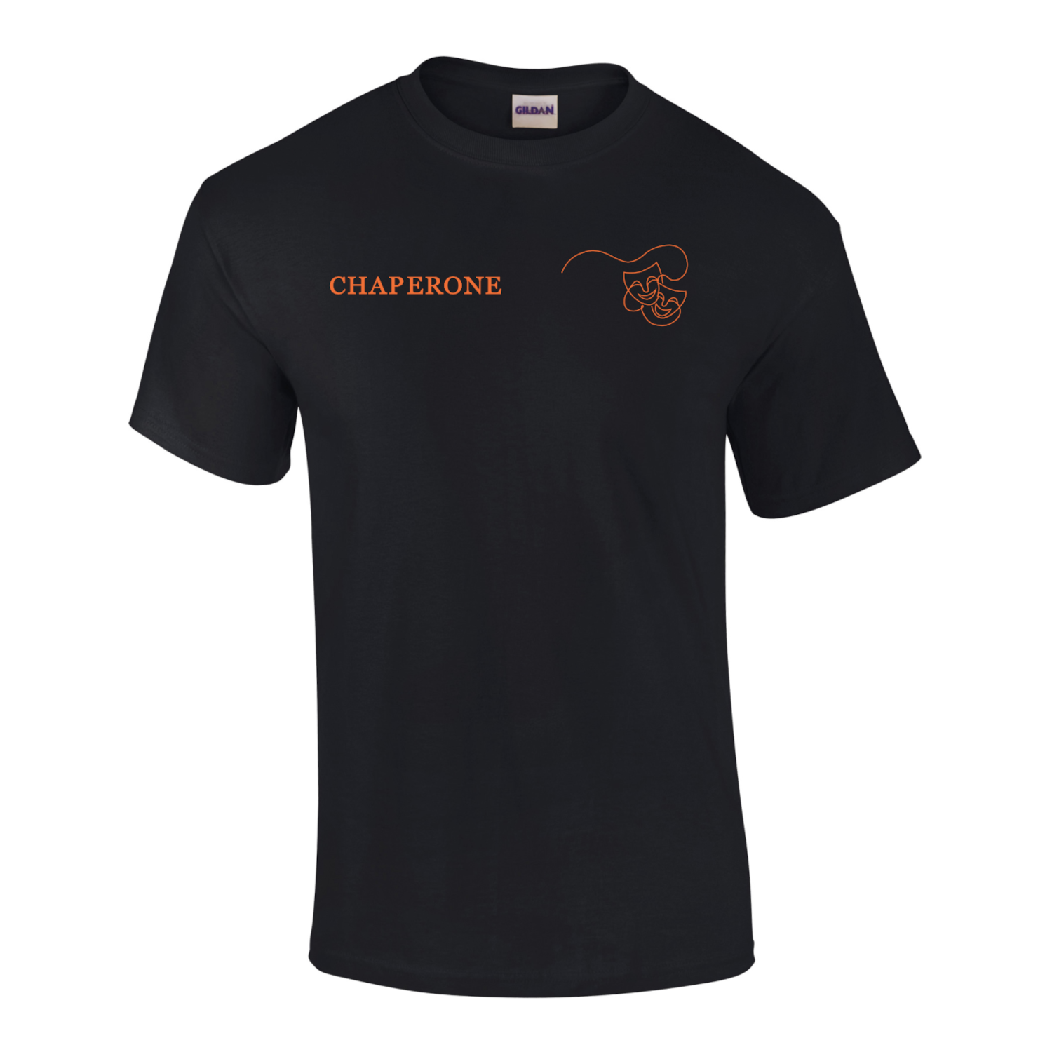 Frontal view of the Pheebs School of Performing Arts chaperone t-shirt.