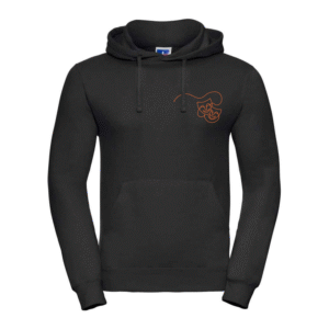 Frontal view of the Pheebs School of Performing Arts black hoodie.