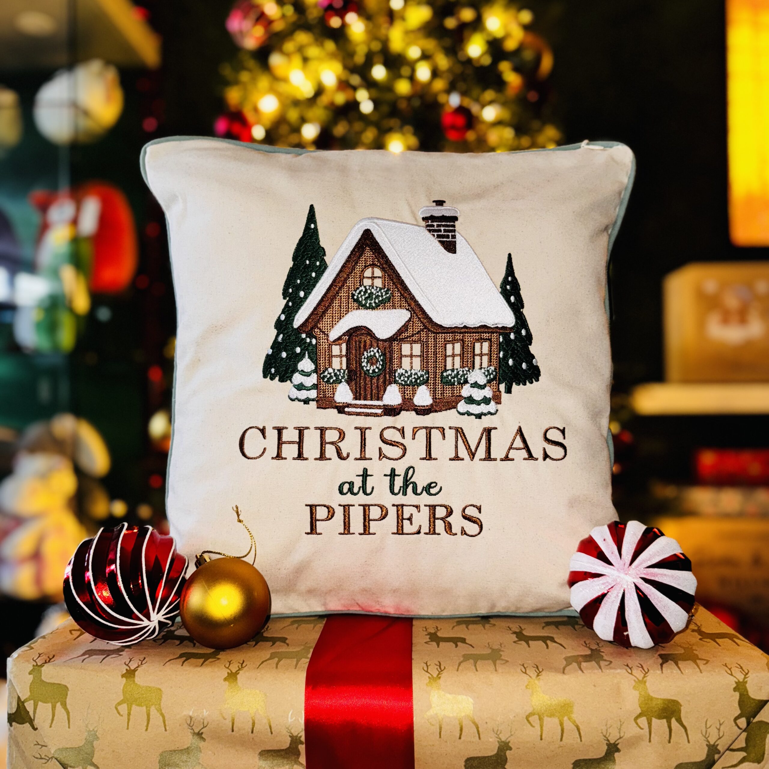 Personalised Family Christmas Cushion