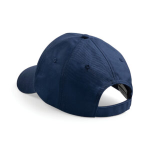 Rear view of a kids navy cap.